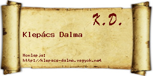 Klepács Dalma névjegykártya